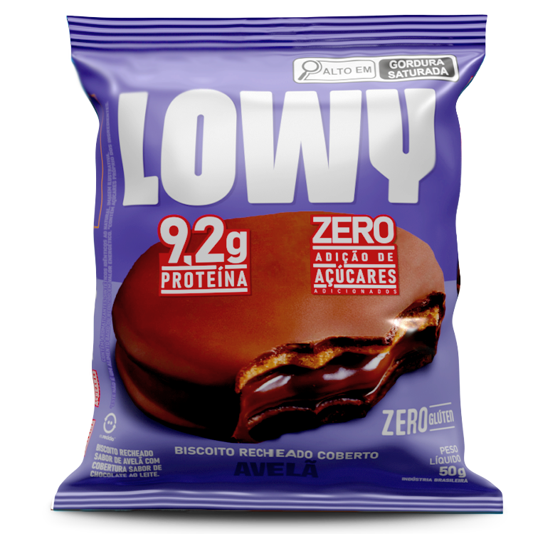 Biscoito Recheado Coberto Avelã Lowy