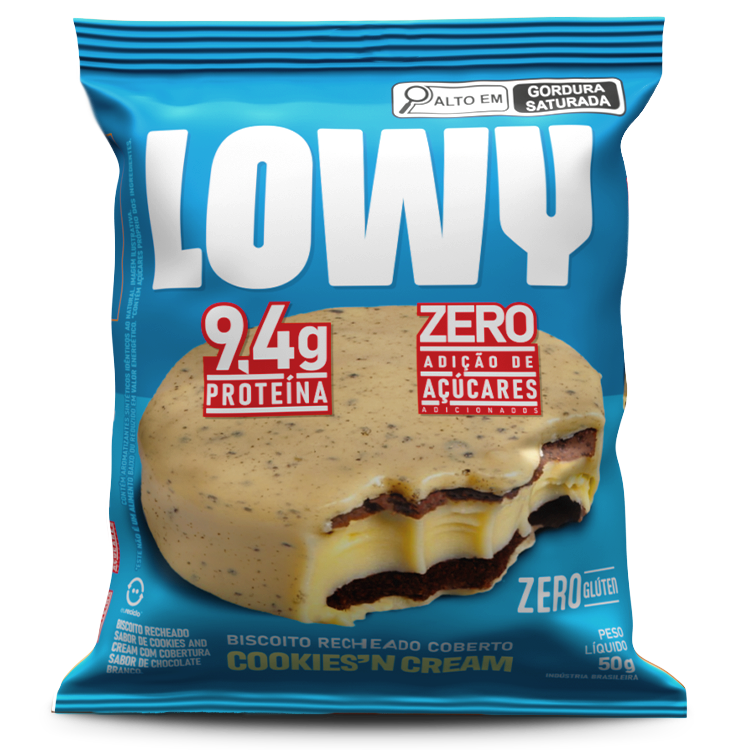 Biscoito Recheado Coberto Cookies'n Cream Lowy