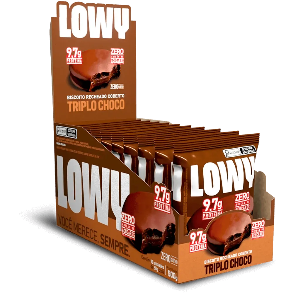 Biscoito Recheado Coberto Triplo Choco Lowy - 50g – Lowy Snacks